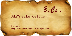 Bánszky Csilla névjegykártya